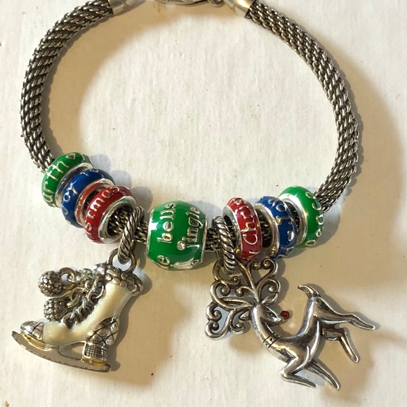 🎄🆕 Brighton Joy to the World spacer Thin blue Christmas bead Retired Gift ready - Picture 6 of 10